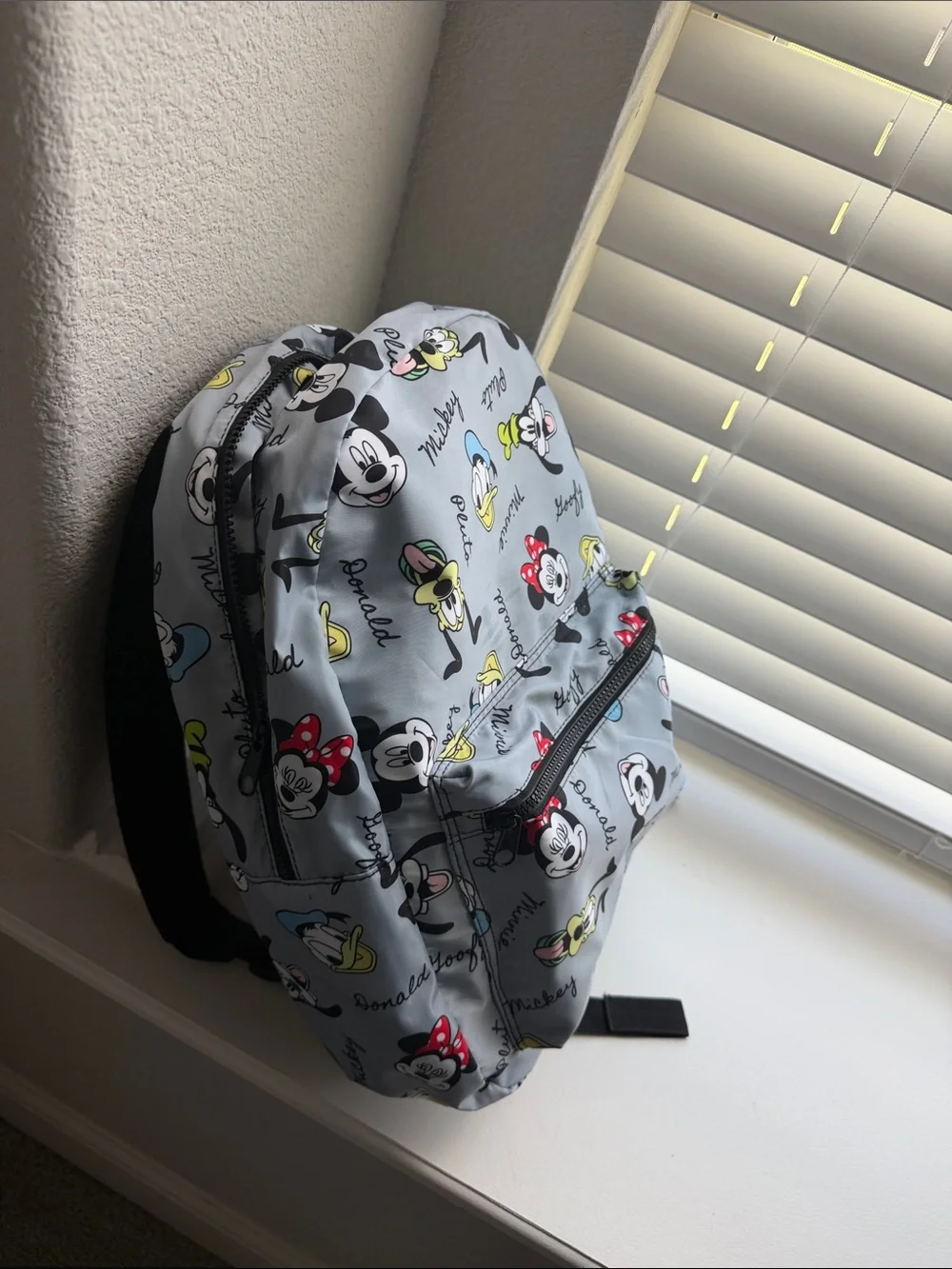 Kids Light Gray Disney Character Print Backpack - Unbranded